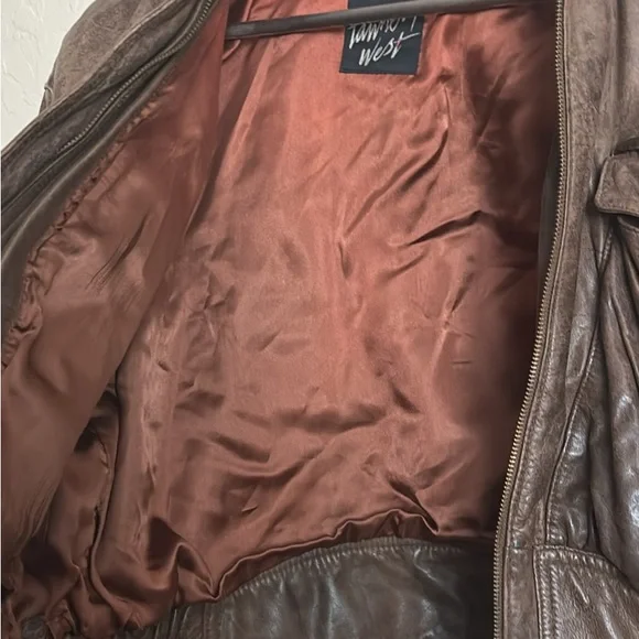 Vintage 80s Genuine Leather Bomber Jacket – Tamiko West – Rare Style - Picture 6 of 9
